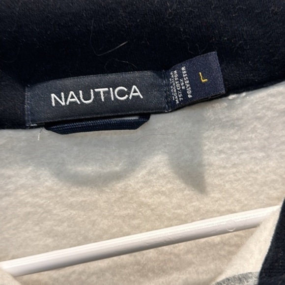 Nautica quarter zip pullover gray sweatshirt, men’s size‎ large - Picture 4 of 5